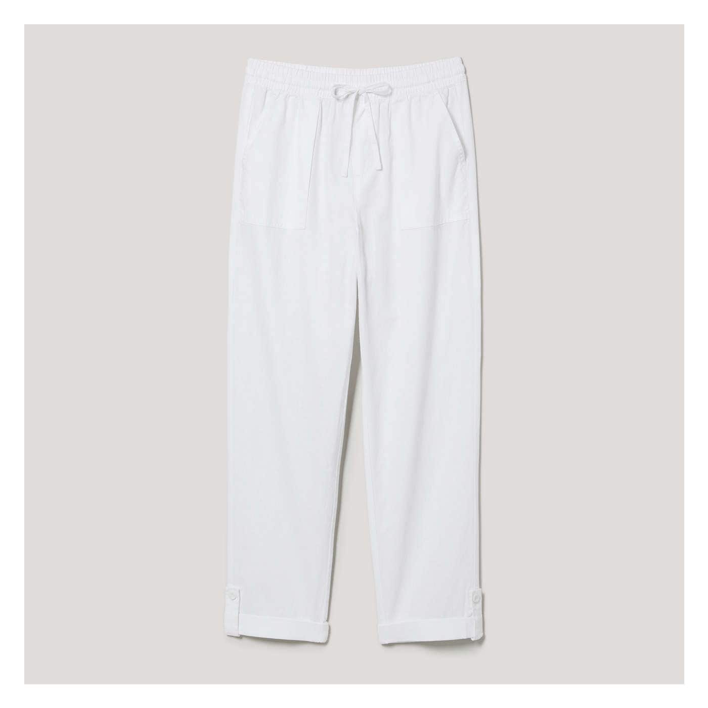 Women+ Linen-Blend Pant in Bright White from Joe Fresh